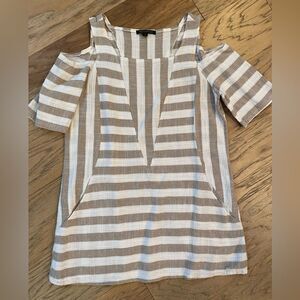 For Cynthia Striped Linen Top